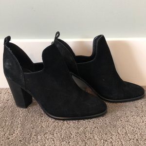 Vince Camuto Black Suede Block Booties